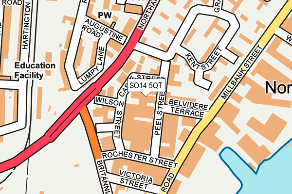 SO14 5QT map - OS OpenMap – Local (Ordnance Survey)