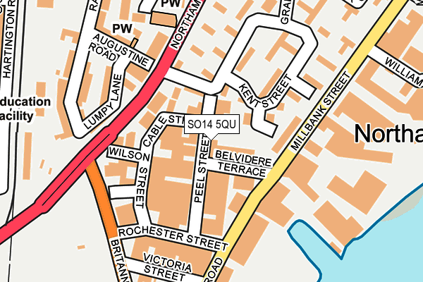 SO14 5QU map - OS OpenMap – Local (Ordnance Survey)