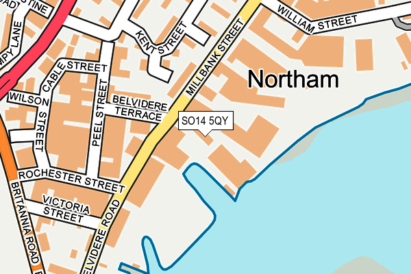 SO14 5QY map - OS OpenMap – Local (Ordnance Survey)