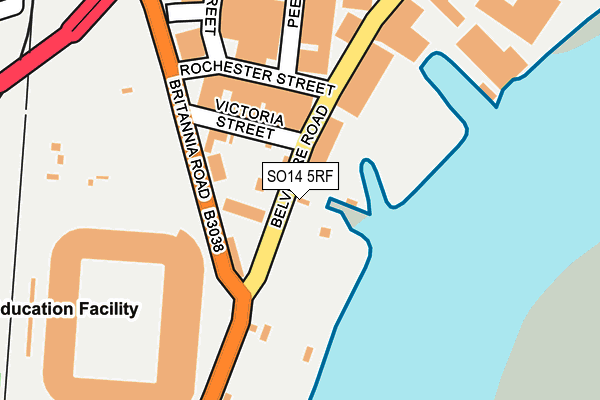 SO14 5RF map - OS OpenMap – Local (Ordnance Survey)