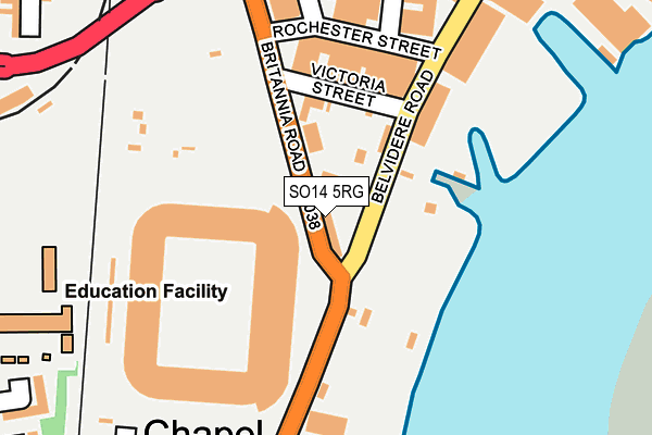 SO14 5RG map - OS OpenMap – Local (Ordnance Survey)