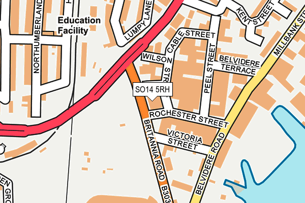 SO14 5RH map - OS OpenMap – Local (Ordnance Survey)