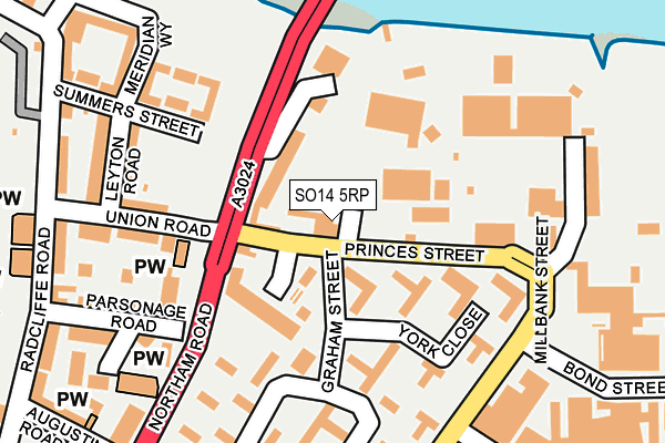 SO14 5RP map - OS OpenMap – Local (Ordnance Survey)