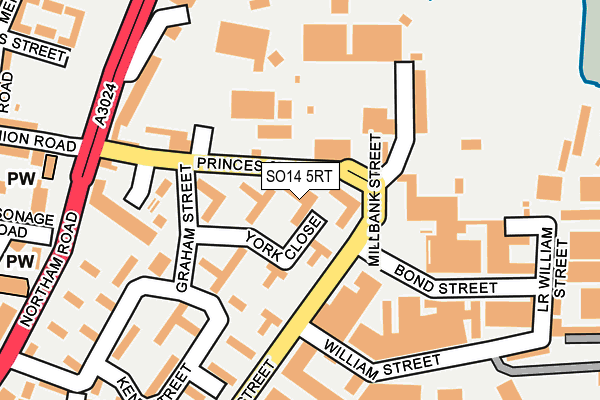 SO14 5RT map - OS OpenMap – Local (Ordnance Survey)