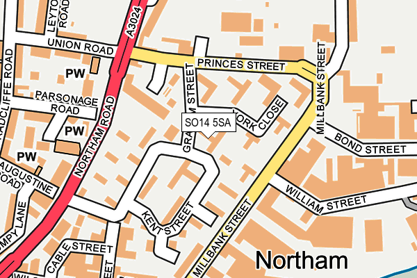 SO14 5SA map - OS OpenMap – Local (Ordnance Survey)