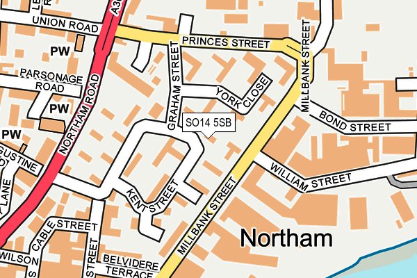 SO14 5SB map - OS OpenMap – Local (Ordnance Survey)