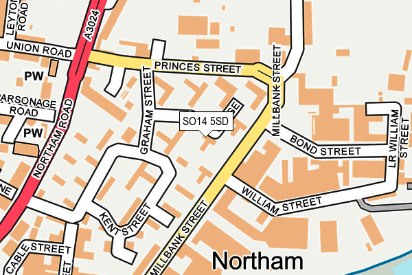 SO14 5SD map - OS OpenMap – Local (Ordnance Survey)