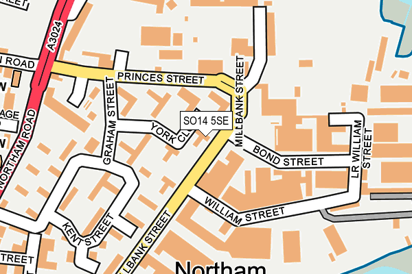 SO14 5SE map - OS OpenMap – Local (Ordnance Survey)
