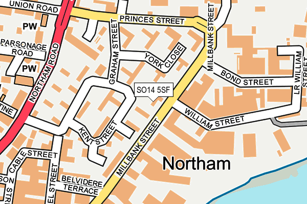 SO14 5SF map - OS OpenMap – Local (Ordnance Survey)