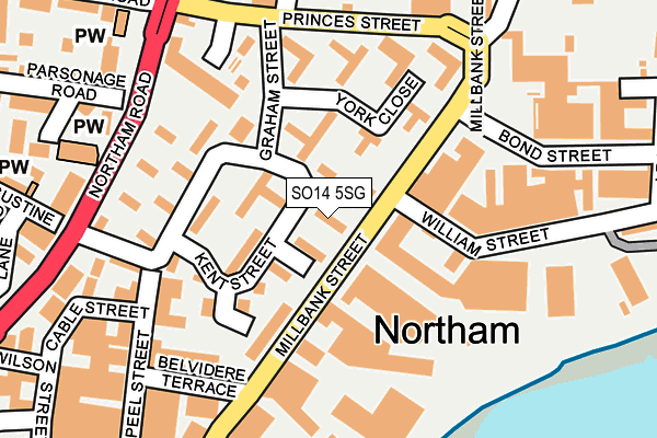 SO14 5SG map - OS OpenMap – Local (Ordnance Survey)