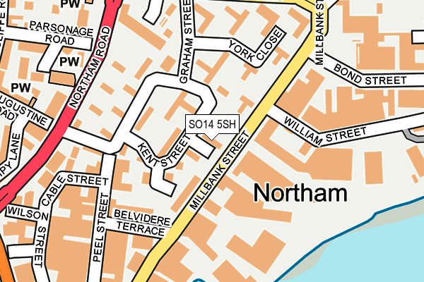 SO14 5SH map - OS OpenMap – Local (Ordnance Survey)