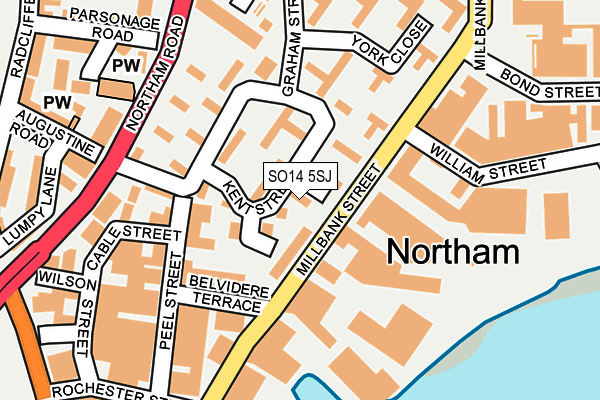 SO14 5SJ map - OS OpenMap – Local (Ordnance Survey)