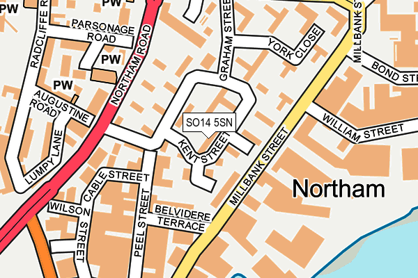 SO14 5SN map - OS OpenMap – Local (Ordnance Survey)