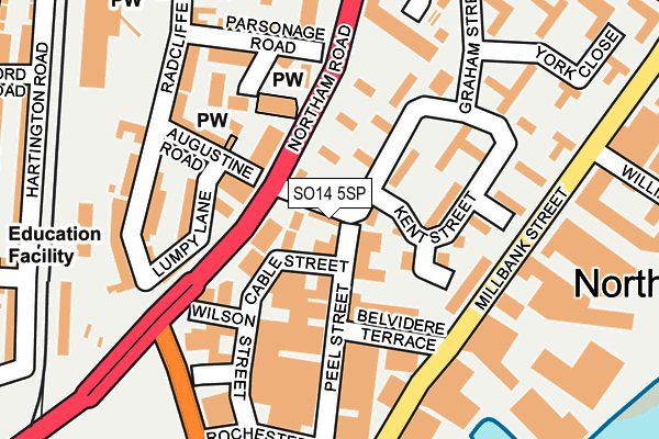 SO14 5SP map - OS OpenMap – Local (Ordnance Survey)