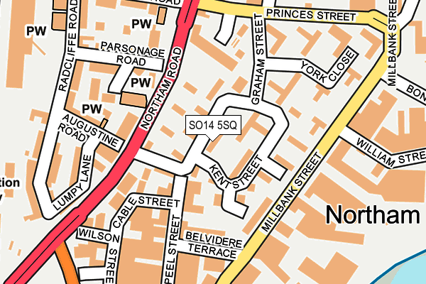 SO14 5SQ map - OS OpenMap – Local (Ordnance Survey)