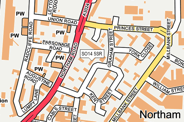 SO14 5SR map - OS OpenMap – Local (Ordnance Survey)