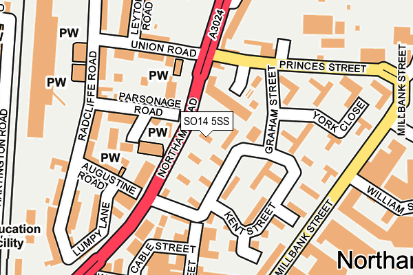 SO14 5SS map - OS OpenMap – Local (Ordnance Survey)