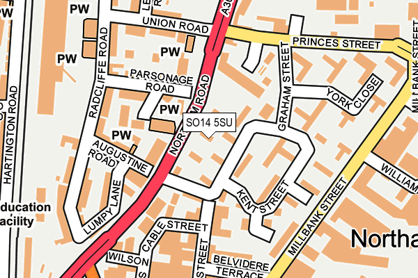 SO14 5SU map - OS OpenMap – Local (Ordnance Survey)