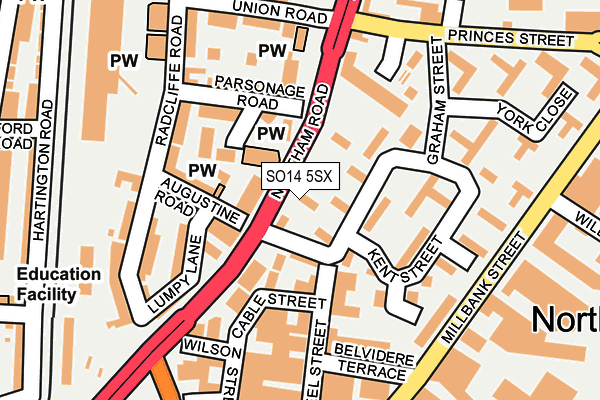 SO14 5SX map - OS OpenMap – Local (Ordnance Survey)