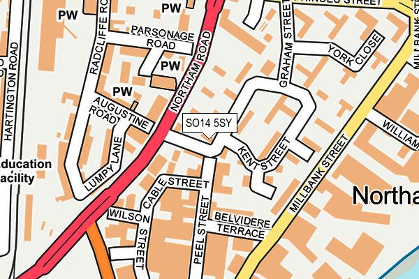 SO14 5SY map - OS OpenMap – Local (Ordnance Survey)