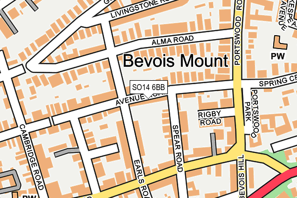 SO14 6BB map - OS OpenMap – Local (Ordnance Survey)