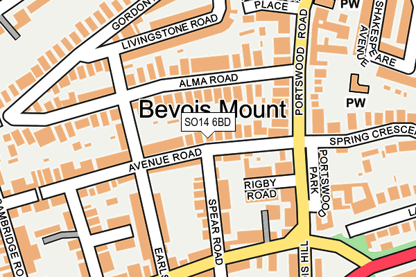 SO14 6BD map - OS OpenMap – Local (Ordnance Survey)