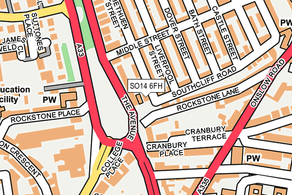 SO14 6FH map - OS OpenMap – Local (Ordnance Survey)