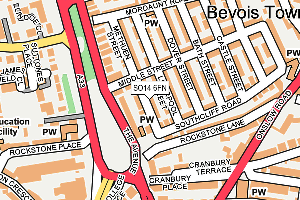 SO14 6FN map - OS OpenMap – Local (Ordnance Survey)