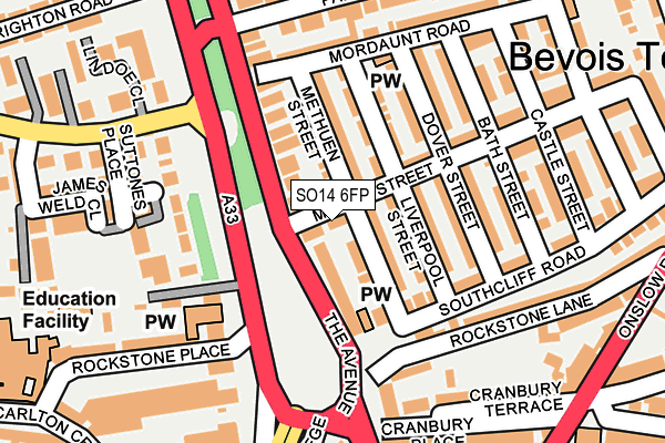 SO14 6FP map - OS OpenMap – Local (Ordnance Survey)