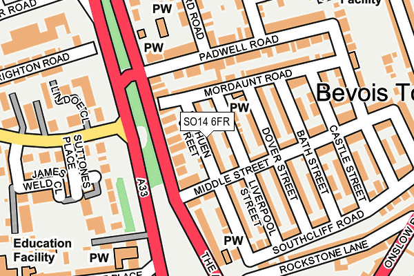 SO14 6FR map - OS OpenMap – Local (Ordnance Survey)