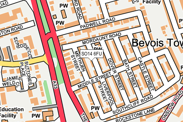 SO14 6FU map - OS OpenMap – Local (Ordnance Survey)