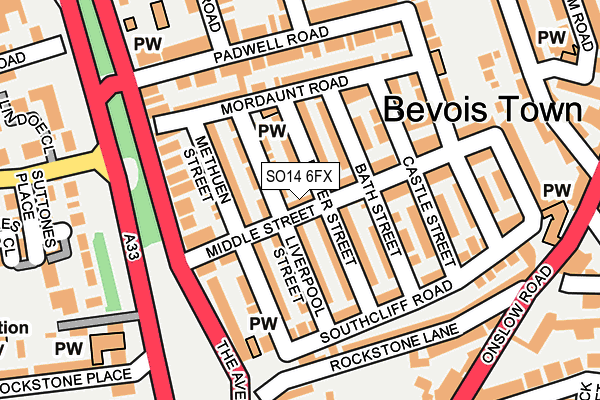 SO14 6FX map - OS OpenMap – Local (Ordnance Survey)