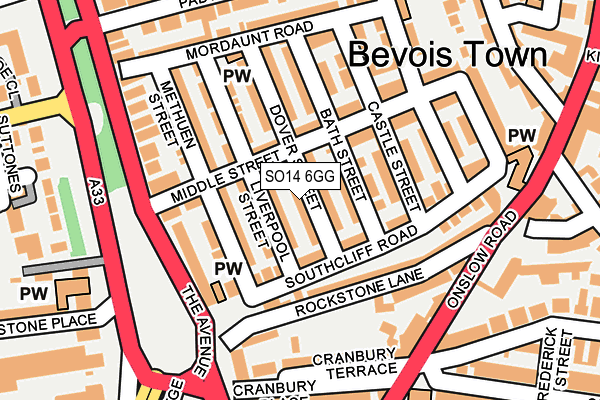 SO14 6GG map - OS OpenMap – Local (Ordnance Survey)