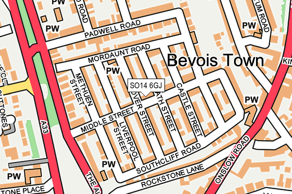 SO14 6GJ map - OS OpenMap – Local (Ordnance Survey)