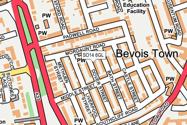 SO14 6GL map - OS OpenMap – Local (Ordnance Survey)