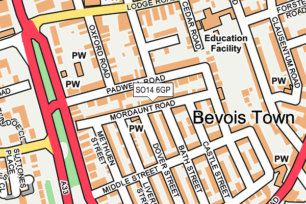 SO14 6GP map - OS OpenMap – Local (Ordnance Survey)