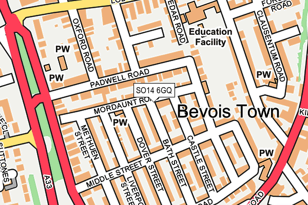 SO14 6GQ map - OS OpenMap – Local (Ordnance Survey)