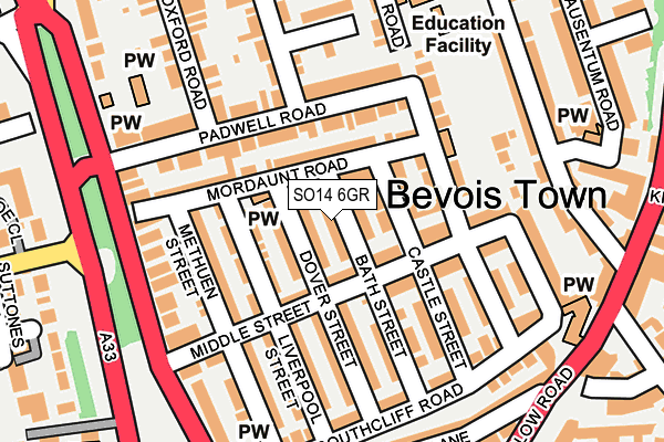 SO14 6GR map - OS OpenMap – Local (Ordnance Survey)