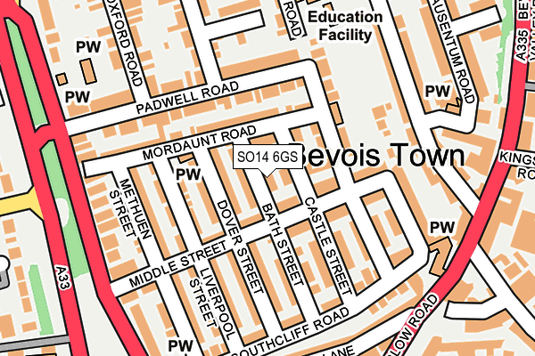 SO14 6GS map - OS OpenMap – Local (Ordnance Survey)