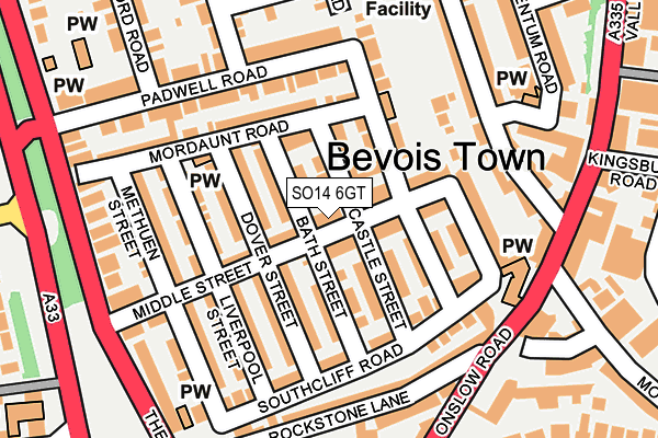 SO14 6GT map - OS OpenMap – Local (Ordnance Survey)