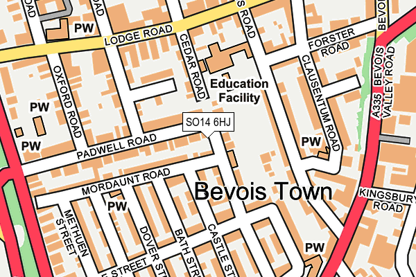 SO14 6HJ map - OS OpenMap – Local (Ordnance Survey)