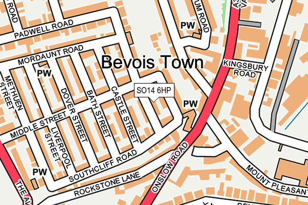 SO14 6HP map - OS OpenMap – Local (Ordnance Survey)