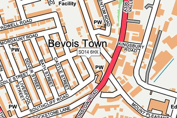 SO14 6HX map - OS OpenMap – Local (Ordnance Survey)