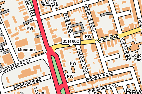 SO14 6QQ map - OS OpenMap – Local (Ordnance Survey)