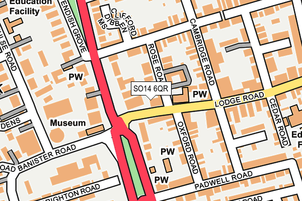 SO14 6QR map - OS OpenMap – Local (Ordnance Survey)