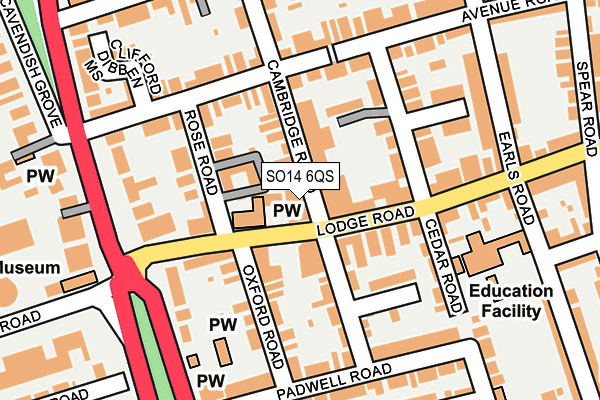 SO14 6QS map - OS OpenMap – Local (Ordnance Survey)