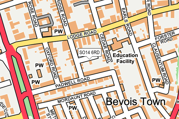 SO14 6RD map - OS OpenMap – Local (Ordnance Survey)