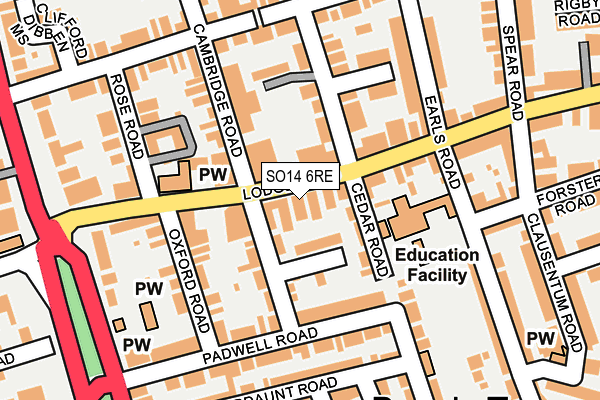 SO14 6RE map - OS OpenMap – Local (Ordnance Survey)