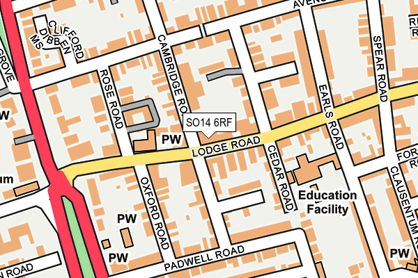 SO14 6RF map - OS OpenMap – Local (Ordnance Survey)