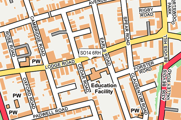 SO14 6RH map - OS OpenMap – Local (Ordnance Survey)